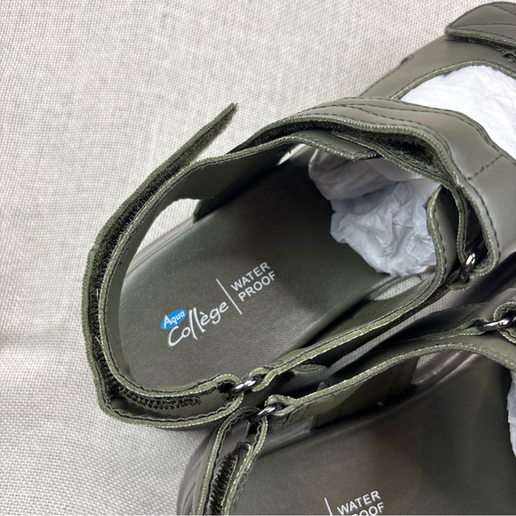 AQUA COLLEGE Womens Green Hux Round Toe Platform Slingback Sandal 11 M - Picture 2 of 12